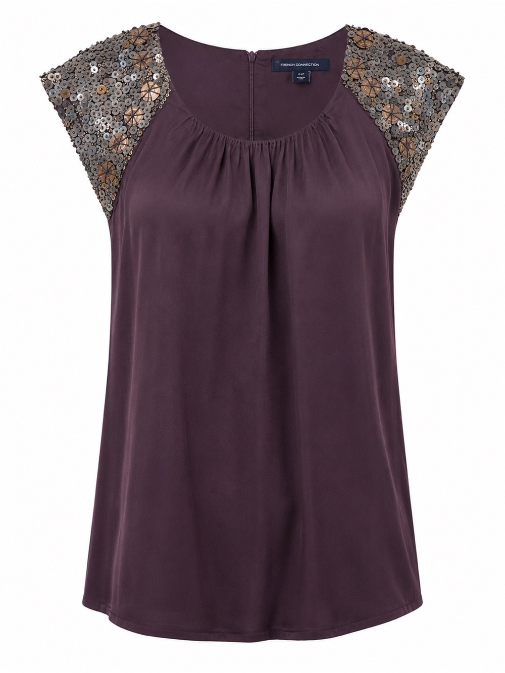 French Connection NWT plum sequin top, size 8